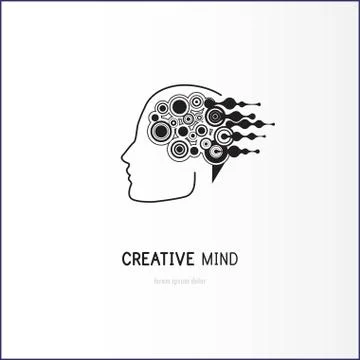 Creative mind - business vector logo template concept illustration. Abstract  Stock Illustration