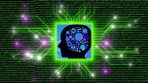 Creative Mind Concept with Colorful Ideas, Digital Code and Neural Circuitry Stock Footage 345006998
