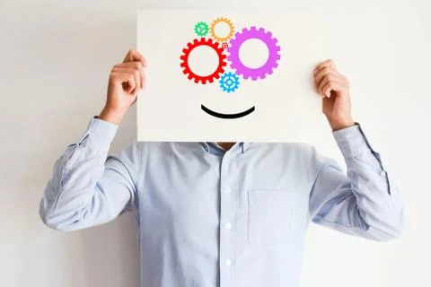 Creative mind concept spinning gears or wheels 스톡 사진