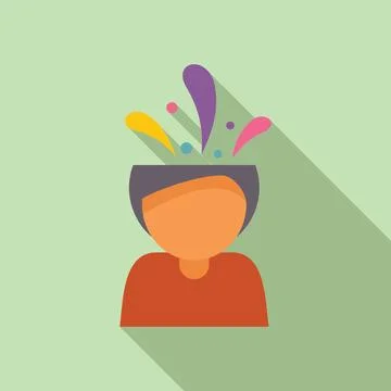 Creative mind generating colorful ideas, flat design illustration Illustrazione stock