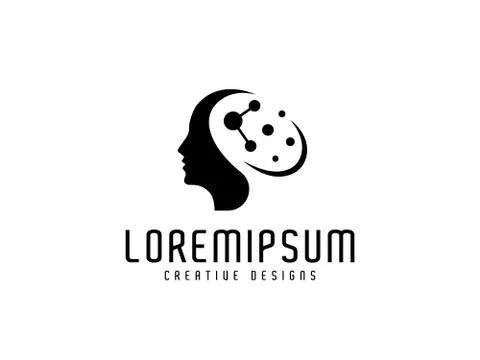 Creative mind logo design inspiration 스톡 일러스트
