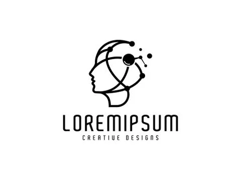 Creative mind logo design inspiration 스톡 일러스트