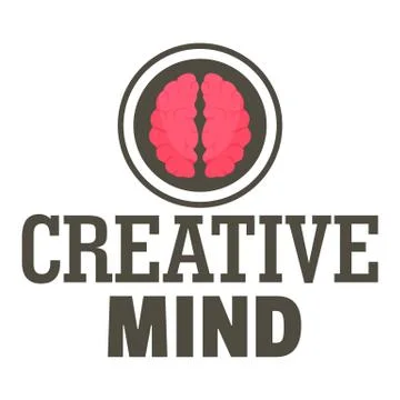 Creative mind logo, flat style Illustrazione stock