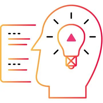 Creative mind outline icon flat vector head Illustrazione stock