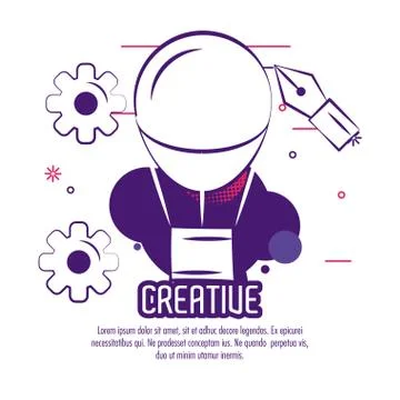 Creative mind poster Illustrazione stock