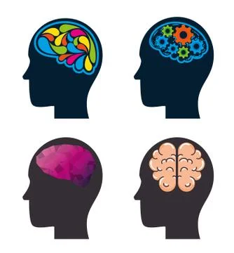 Creative mind set icons Stock Illustration