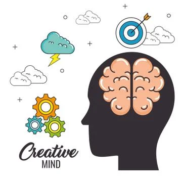 Creative mind set icons Stock Illustration