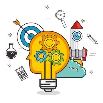 Creative mind set icons Stock Illustration