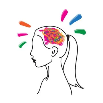 Creative mind vector hand drawn illustration icon Stock Illustration