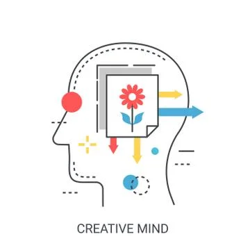 Creative mind vector illustration concept. Illustrazione stock