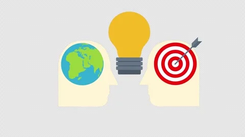 Creative Minds Sharing Ideas with Globe and Target Concept Animation Stock Footage 339768596