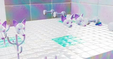 Creative Minimal 3d art. Animated stylish hipster objects 스톡 동영상 155867997