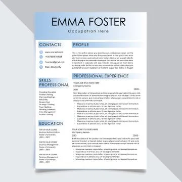 Creative Minimal Clean resume Illustrazione stock