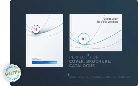 Creative minimal design of brochure set, abstract annual report, horizontal Stockillustratie