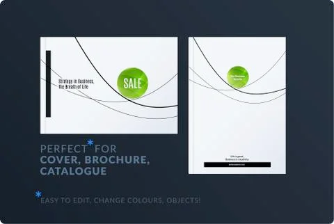 Creative minimal design of brochure set, abstract annual report, horizontal Stock Illustration