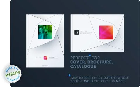 Creative minimal design of brochure set, abstract annual report, horizontal Stock Illustration