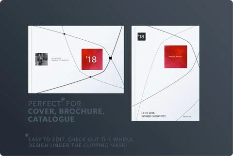 Creative minimal design of brochure set, abstract annual report, horizontal イラスト素材