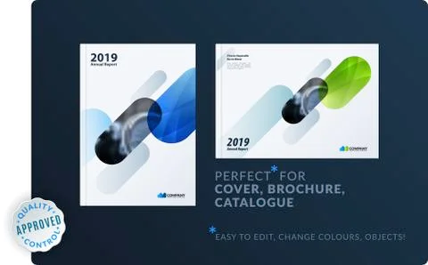 Creative minimal design of brochure set, abstract annual report, horizontal Stockillustratie
