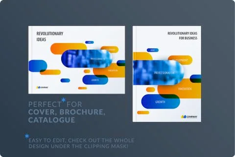 Creative minimal design of brochure set, abstract annual report, horizontal 스톡 일러스트