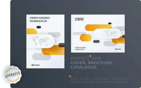 Creative minimal design of brochure set, abstract annual report, horizontal Stock Illustration