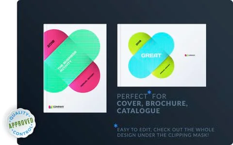 Creative minimal design of brochure set, abstract annual report, horizontal Stock Illustration
