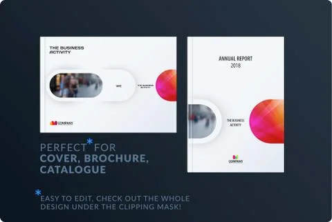 Creative minimal design of brochure set, abstract annual report, horizontal Stockillustratie