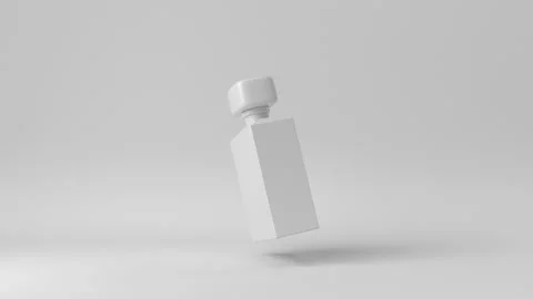 Creative minimal idea. Concept white beauty product mock-up with white backgr Stock Footage 168721543