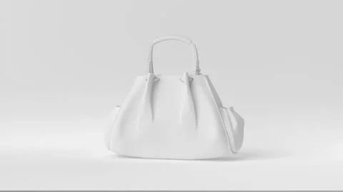 Creative minimal paper idea. White bag with white background. 3d render Stock Footage 168721257