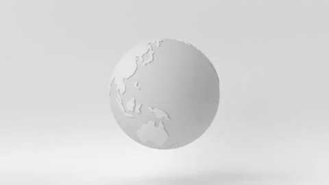 Creative minimal paper idea. White world with white background. 3d render Stock Footage 168721340