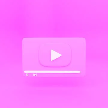 Creative minimal style 4k Video media player Interface isolated on pink 스톡 일러스트