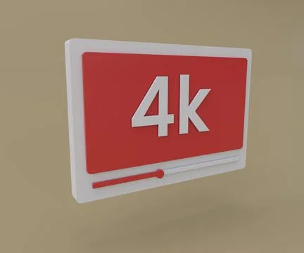 Creative minimal style 4k Video media player Interface, minimal 3d render ill Stock Illustration