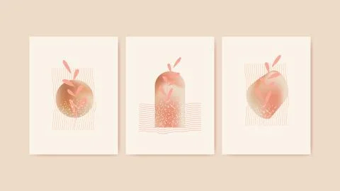 Creative minimalist abstract wall art. Design for wall decoration, postcard.. Stock Illustration