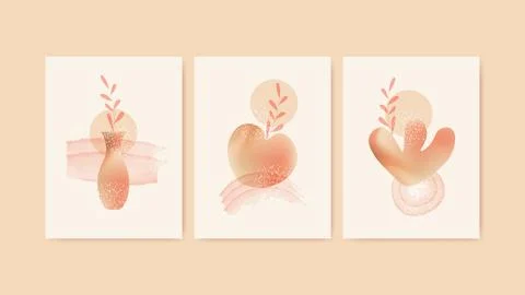 Creative minimalist abstract wall art. Design for wall decoration, postcard.. Stock Illustration