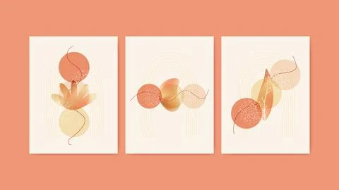 Creative minimalist abstract wall art. Design for wall decoration, postcard.. Stock Illustration