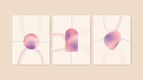 Creative minimalist abstract wall art. Design for wall decoration, postcard.. Stock Illustration