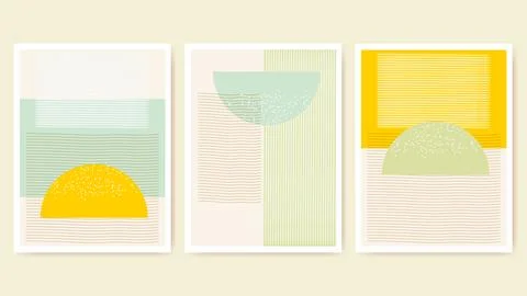 Creative minimalist abstract wall art. Design for wall decoration, postcard.. Stock Illustration