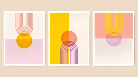 Creative minimalist abstract wall art. Design for wall decoration, postcard.. Stock Illustration