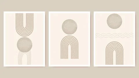Creative minimalist abstract wall art. Design for wall decoration, postcard.. Stock Illustration