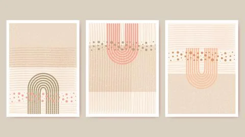 Creative minimalist abstract wall art. Design for wall decoration, postcard.. Stock Illustration