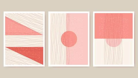 Creative minimalist abstract wall art. Design for wall decoration, postcard.. Stock Illustration