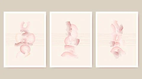 Creative minimalist abstract wall art. Design for wall decoration, postcard.. Stock Illustration