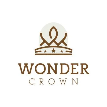 Creative minimalist crown icon logo vector design Stock Illustration
