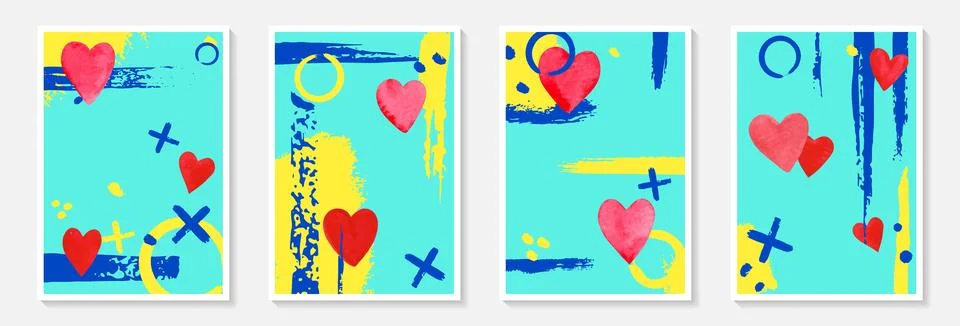 Creative minimalist hand draw Abstract art background with stain and shape,.. Stock Illustration