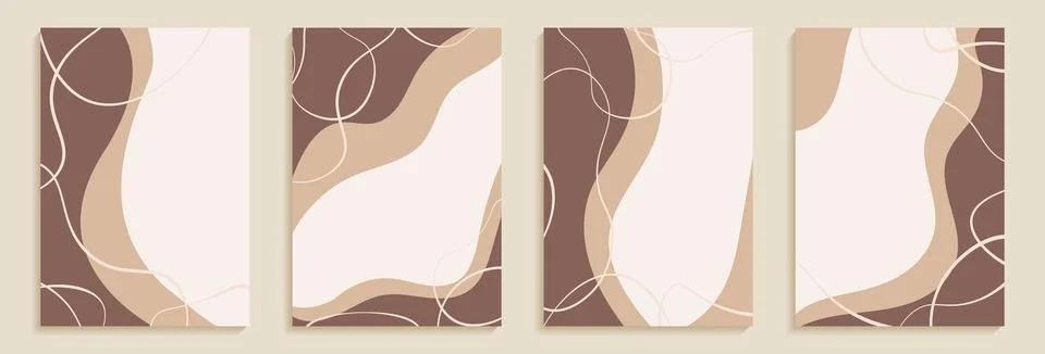 Creative minimalist hand draw Abstract art background with stain and shape .. Stock Illustration