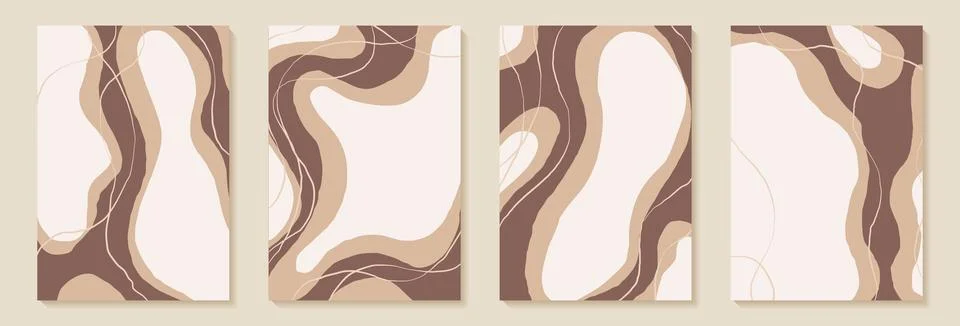 Creative minimalist hand draw Abstract art background with stain and shape .. Stock Illustration