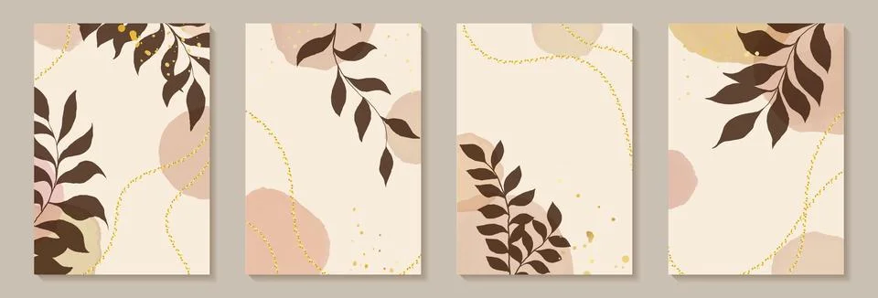 Creative minimalist hand draw Abstract art background. Modern aesthetic illus Stock Illustration