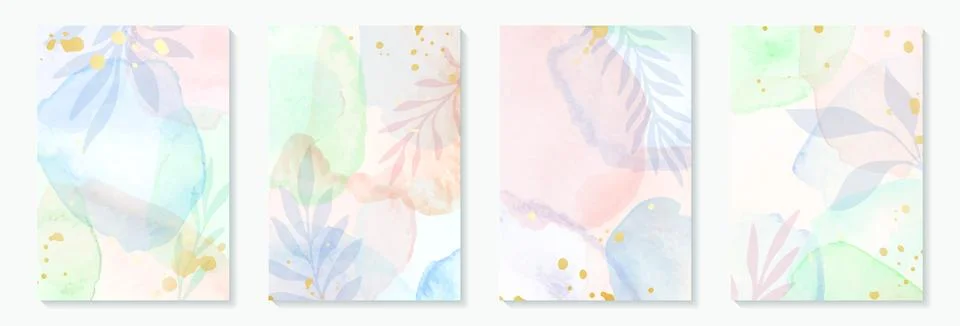 Creative minimalist hand draw Abstract art background. Modern watercolor illu Stock Illustration