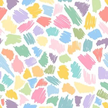 Creative minimalist hand draw Abstract art grunge seamless pattern with color Stock Illustration