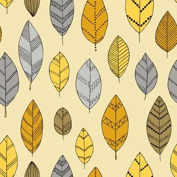 Creative minimalist hand draw Abstract art seamless pattern yellow, orange .. Stock Illustration