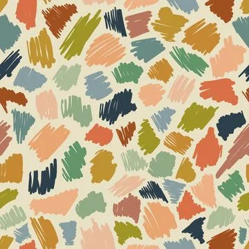 Creative minimalist hand draw Abstract art grunge seamless pattern with col.. Illustrazione stock
